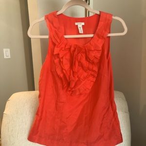 J.Crew Ruffled Sleeveless Shirt